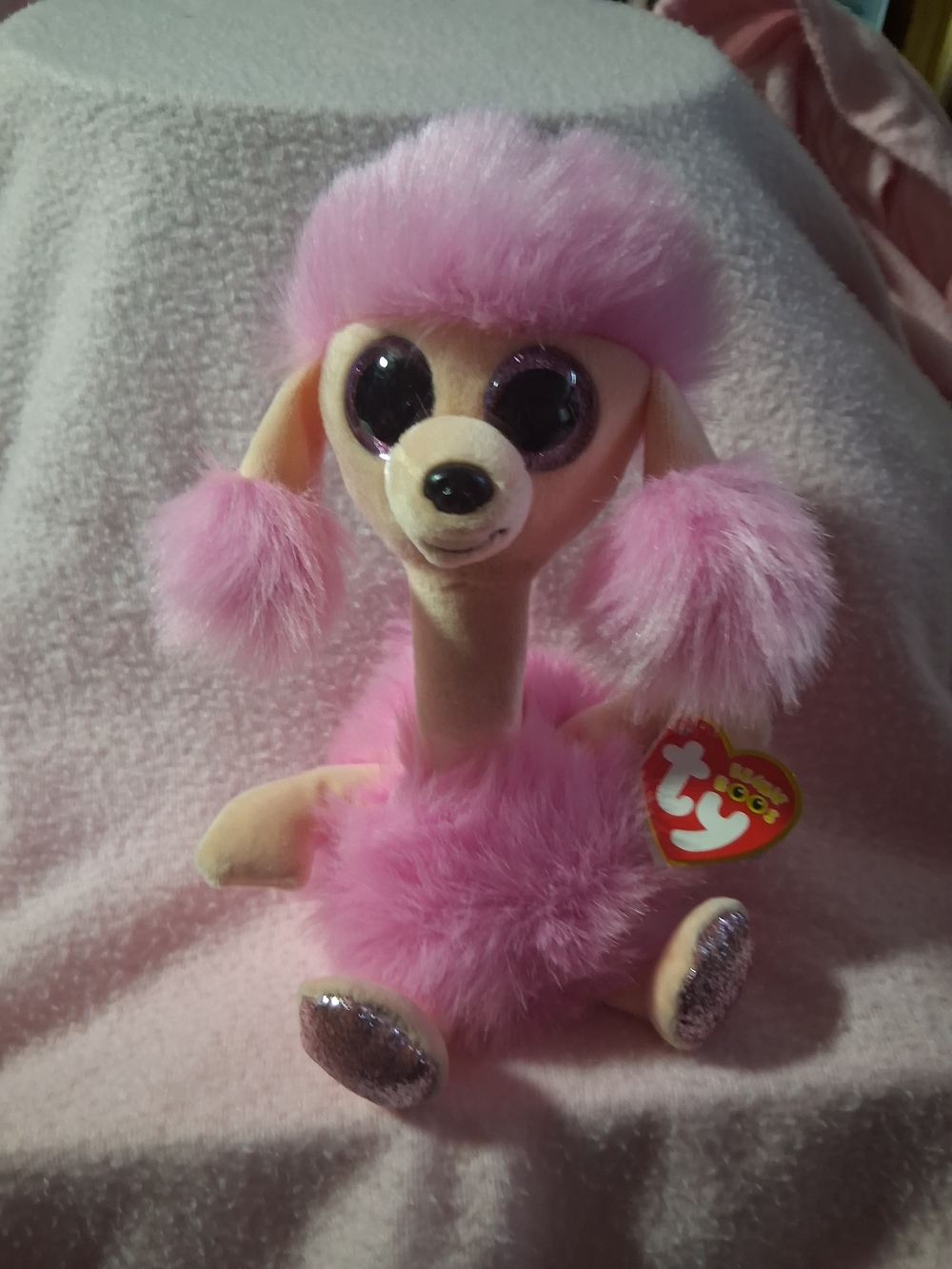 Ty Pink Camilla Plush Poodle with Sparkly Details